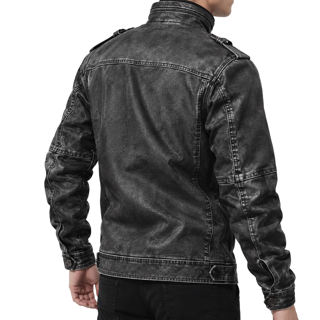 Varen Washed Faux Leather Jacket