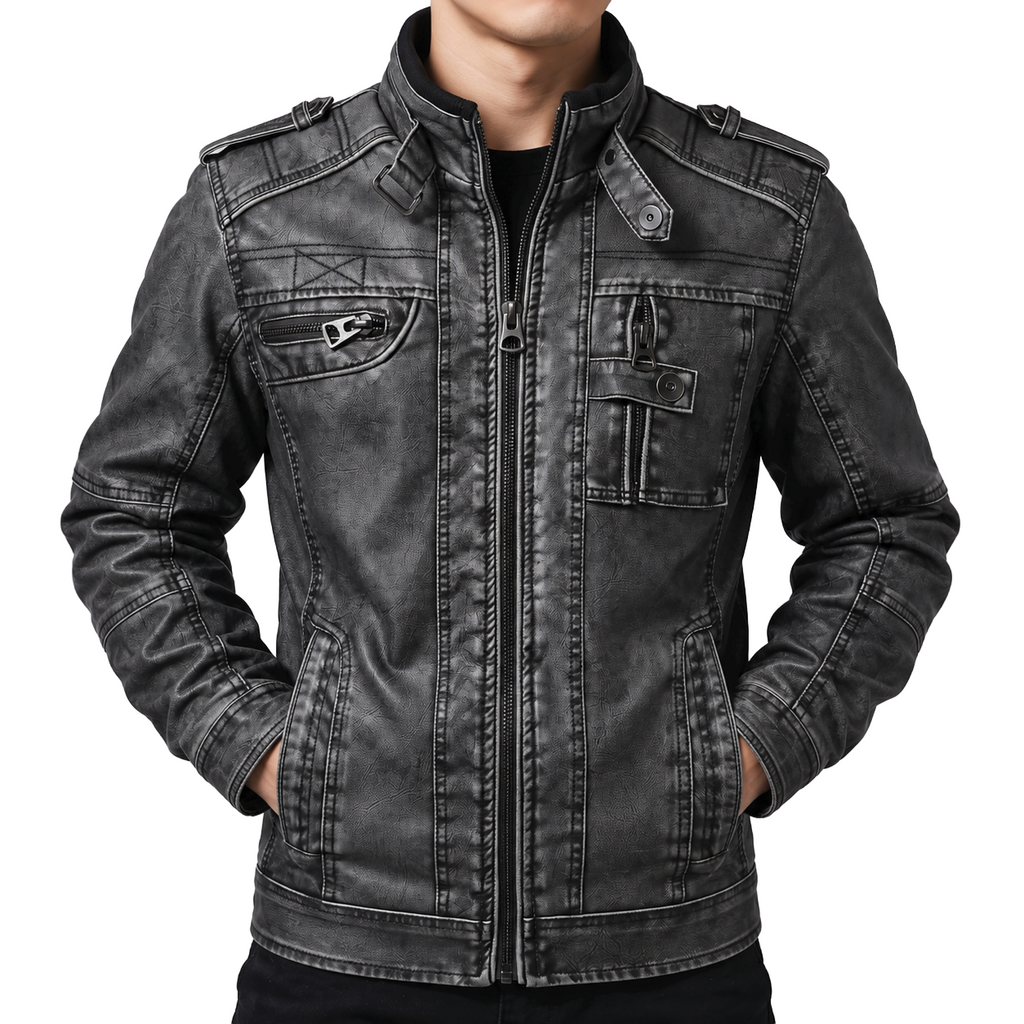 Varen Washed Faux Leather Jacket