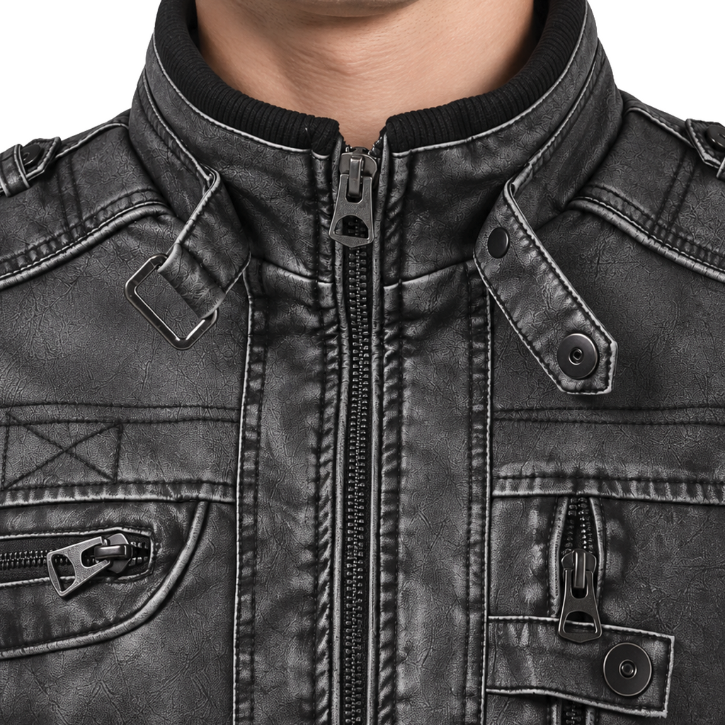 Varen Washed Faux Leather Jacket