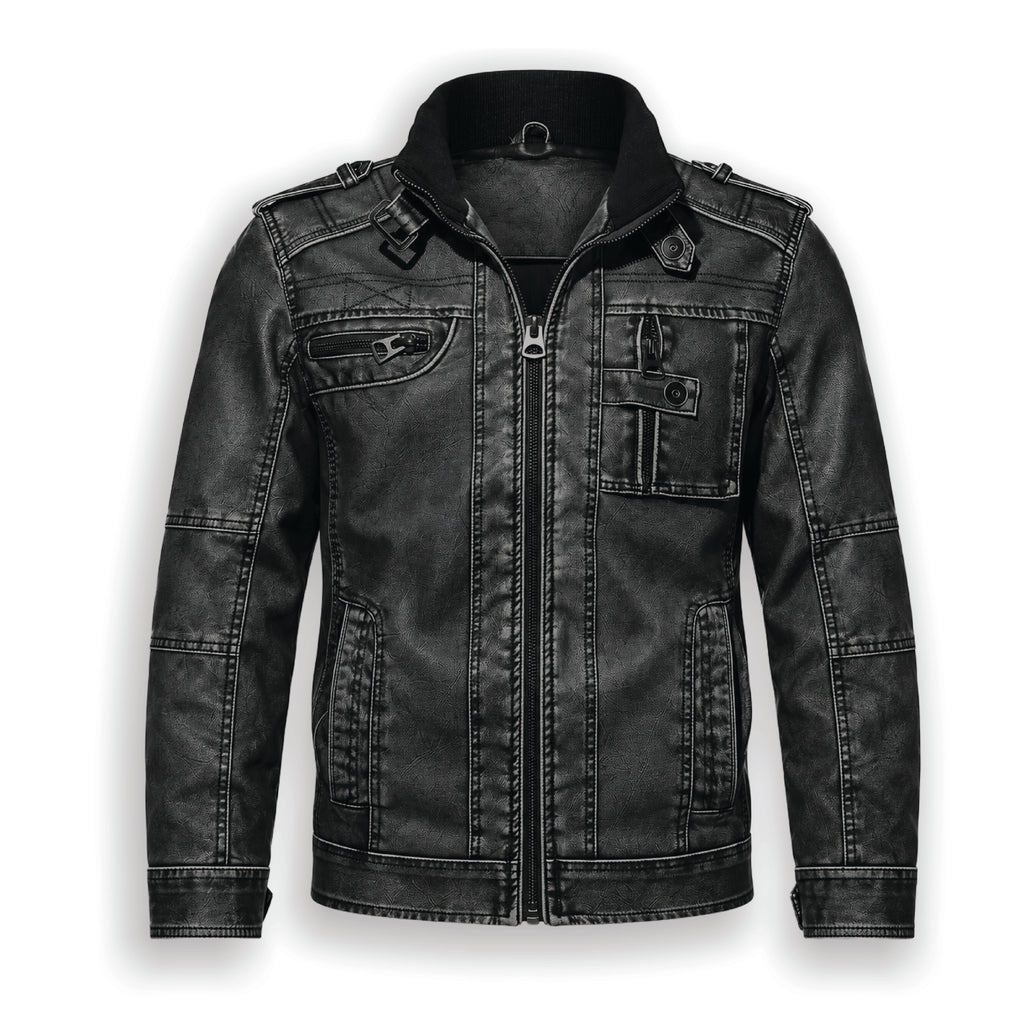 Varen Washed Faux Leather Jacket