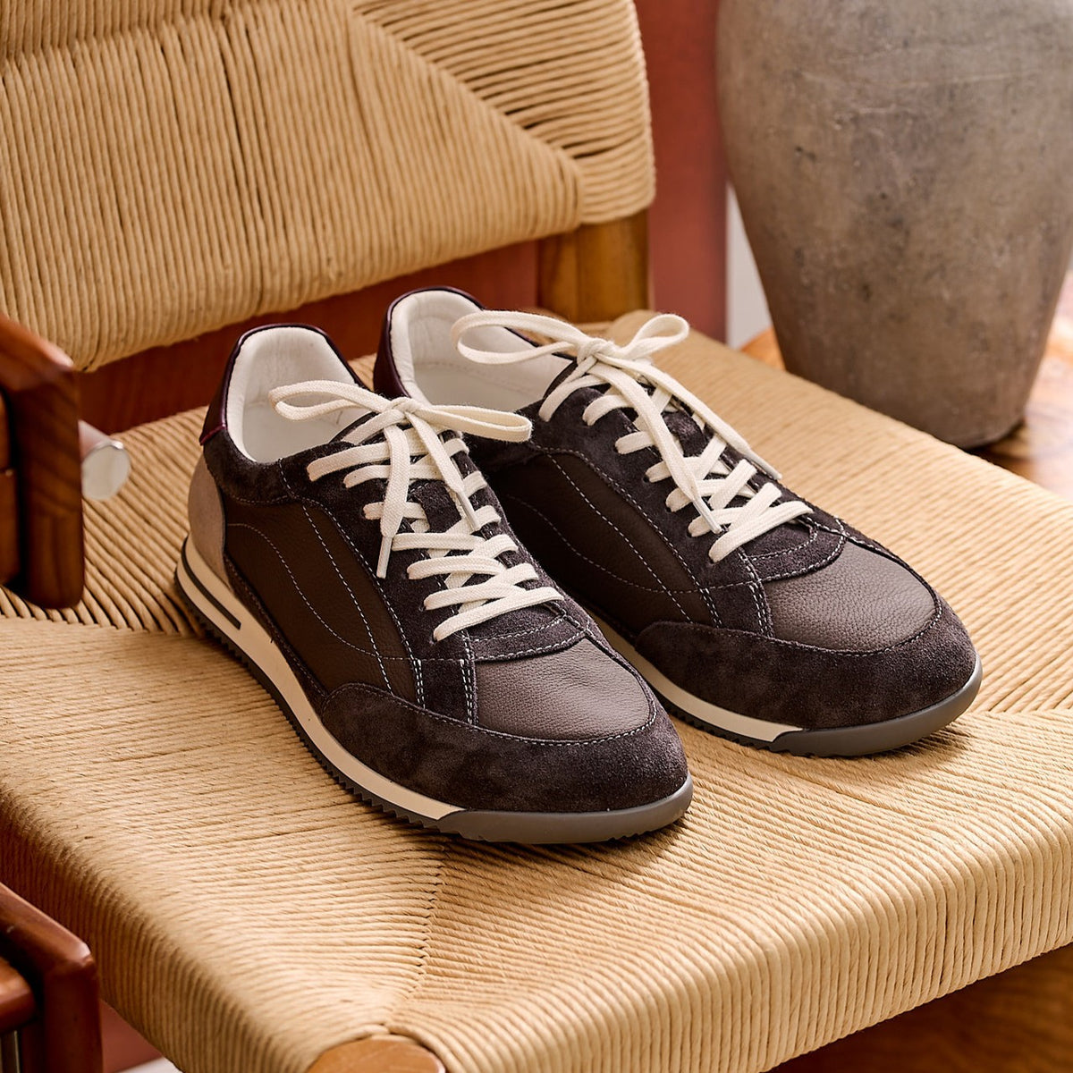 Halden Two-Tone Leather Sneakers