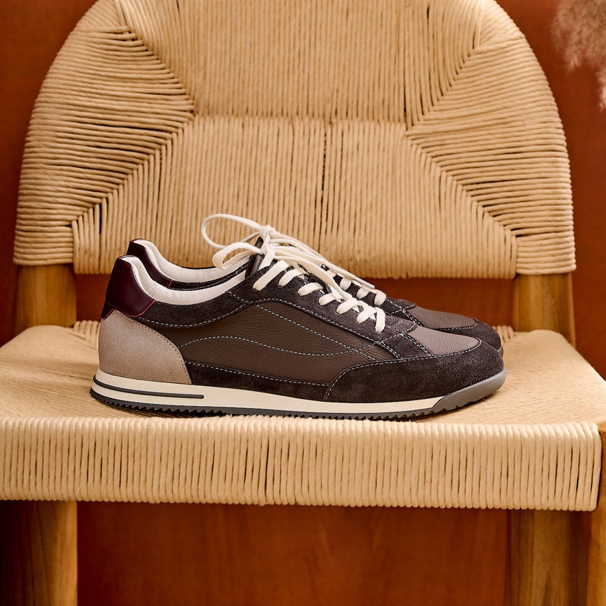 Halden Two-Tone Leather Sneakers