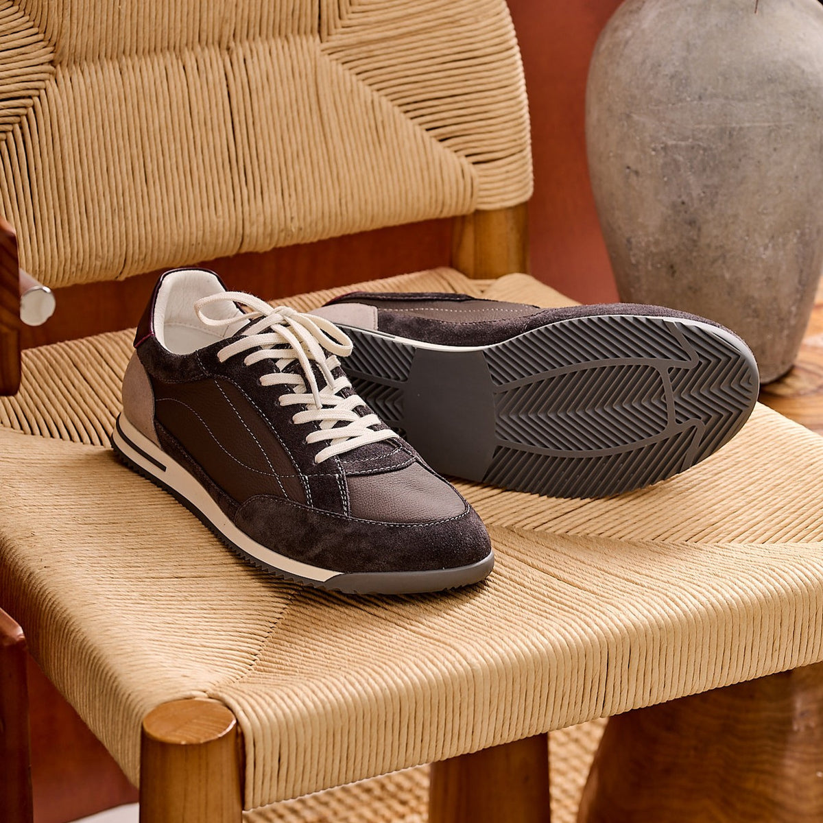 Halden Two-Tone Leather Sneakers